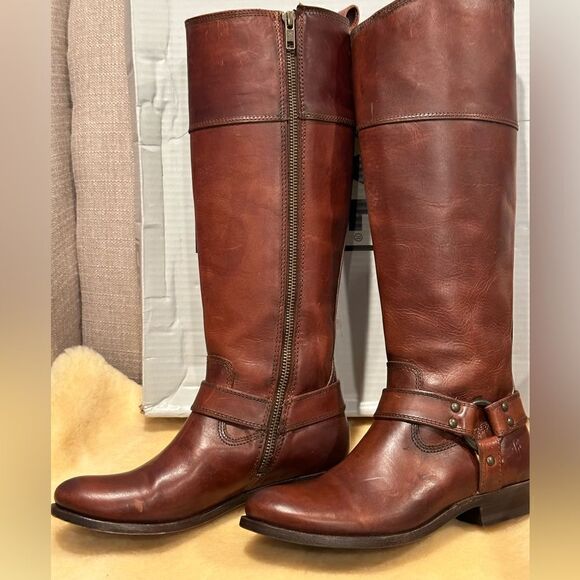 Frye Melissa harness inside zip tall  boot size 5,5 new - Picture 3 of 11
